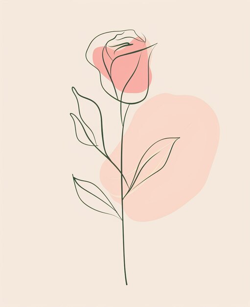 Foto um desenho de uma rosa com um fundo rosa