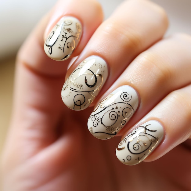 um desenho de unhas com um desenho