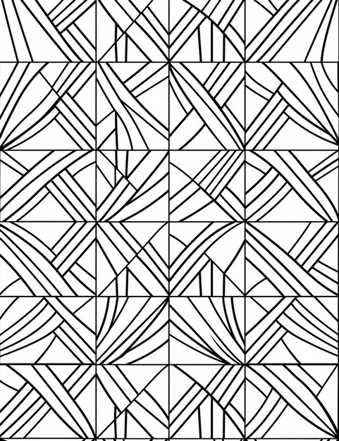 um desenho em preto e branco de um desenho geométrico generativo ai