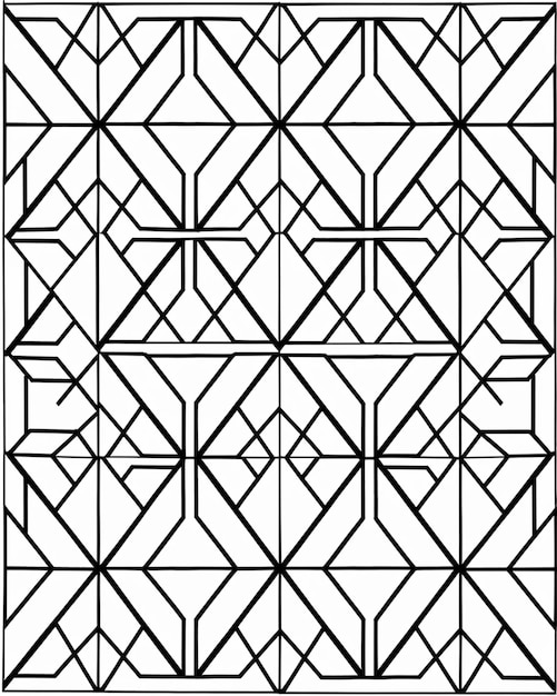 um desenho em preto e branco de um padrão quadrado com quadrados generativ ai