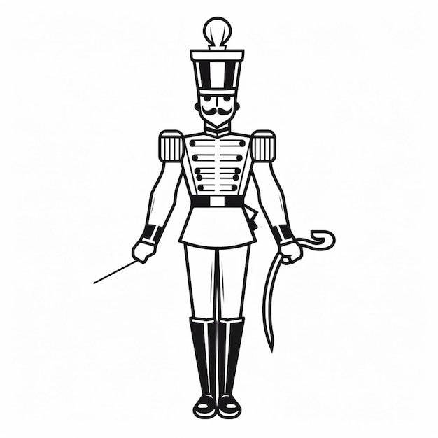 um desenho em preto e branco de um soldado com uma espada generativa ai