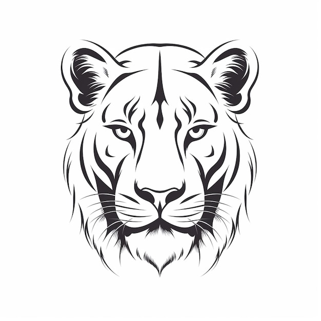 um desenho em preto e branco de um tigre enfrenta IA generativa