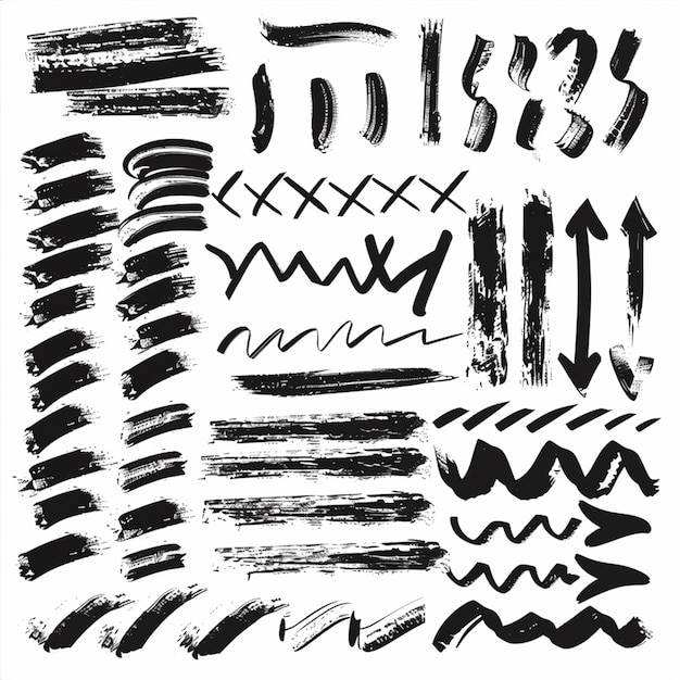 um desenho em preto e branco de uma série de setas e números