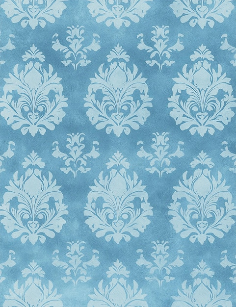 um desenho floral azul e branco com um padrão floral