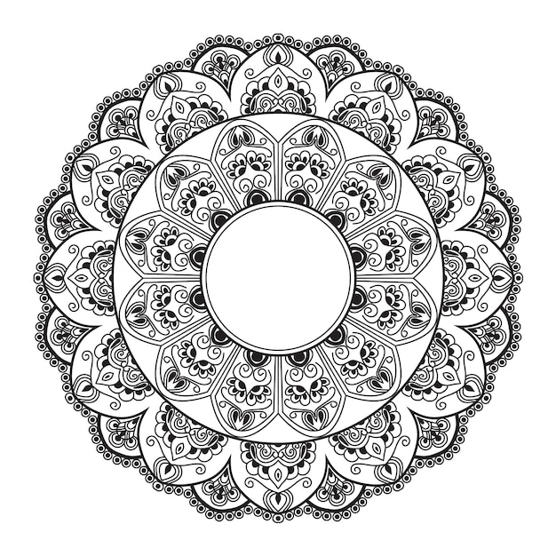 um desenho preto e branco com um círculo no meio