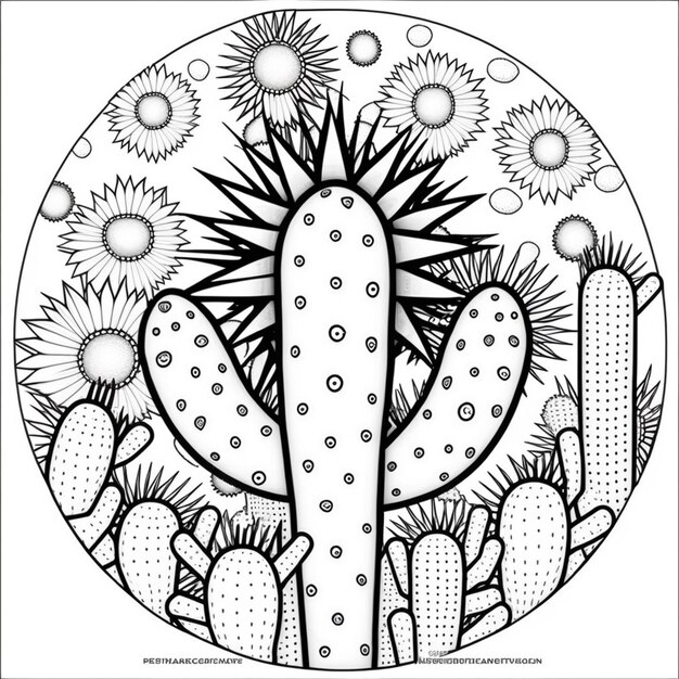 Desenhos de Cactos para colorir - Bora Colorir