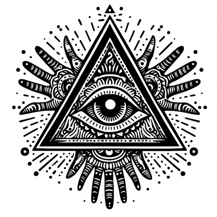 Foto um desenho preto e branco de um olho com a palavra olho nele