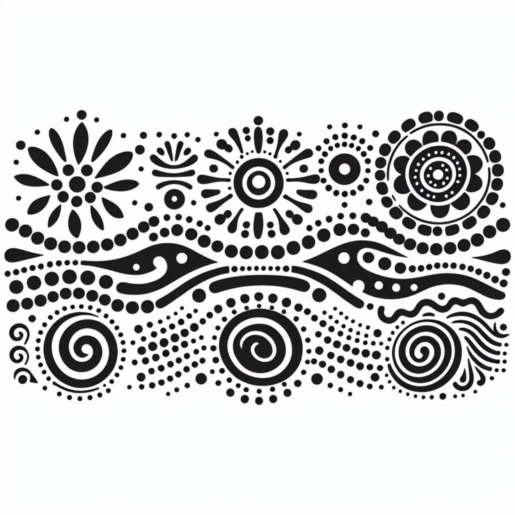 um desenho preto e branco de um sol e uma flor
