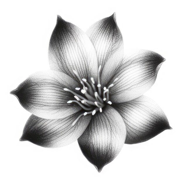 um desenho preto e branco de uma flor com a palavra "lírio" nela.