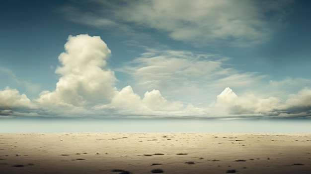 Um deserto com nuvens no céu ai