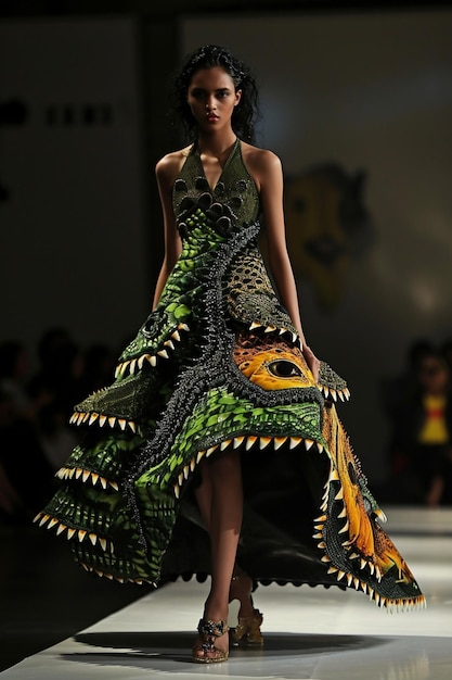 um desfile de moda ecológico com desenhos inspirados na vida selvagem