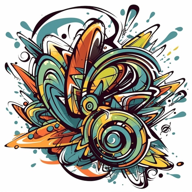 um design abstrato colorido com uma IA generativa em espiral e redemoinho