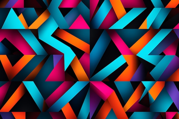 um design colorido com as letras em zigue-zague conceito de imagem de fundo geométrico