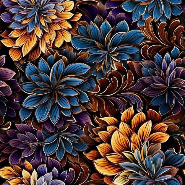 Um design colorido da coleção de flores.