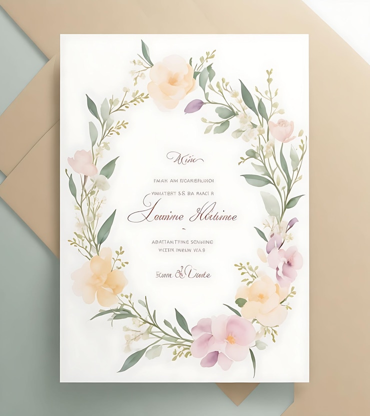 Foto um design de cartão de convite de casamento