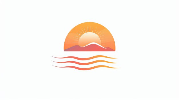 Um design de logotipo moderno de arte de linha de sol com um nascer do sol boho Sunset logotipo moderno imagem de estoque