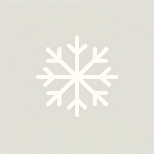 Um design gráfico minimalista com um simples tema de inverno de floco de neve branco