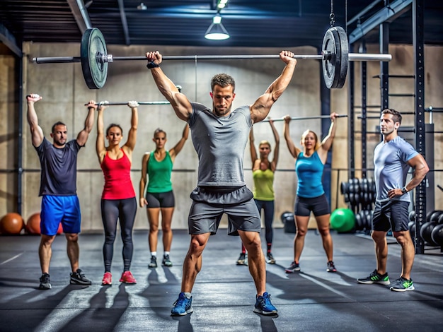 Foto um desportista a ensinar crossfit.