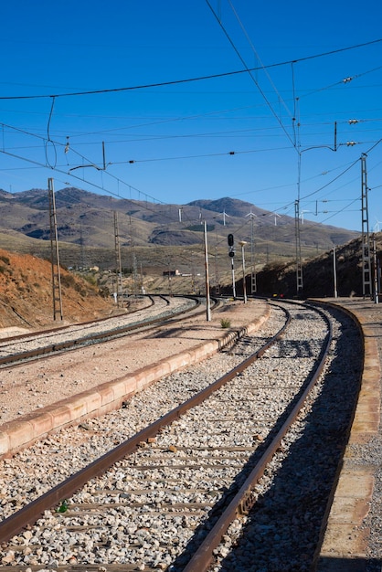 Um detalhe dos trilhos do trem