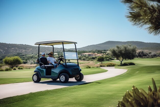 Foto um dia num campo de golfe. bom tempo, lindo.