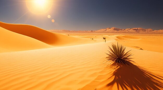 Um dia quente e ensolarado no deserto