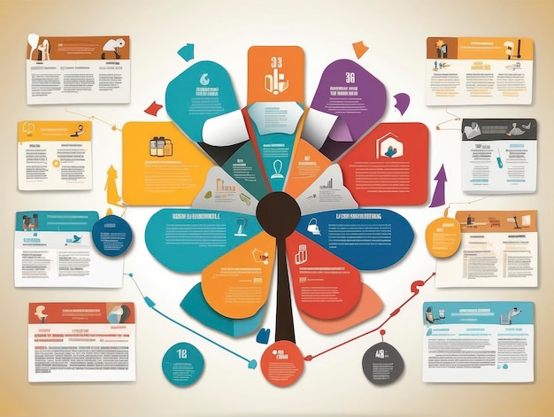 Foto um diagrama circular com um monte de opções de cores diferentes sobre ele e algumas pessoas