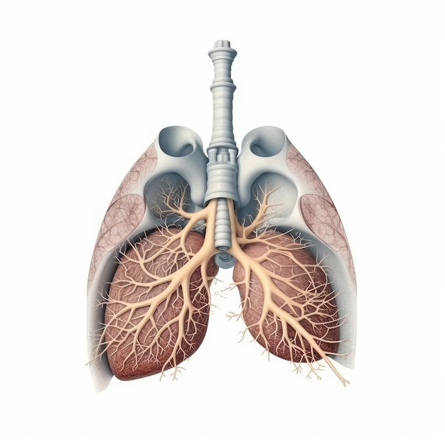 Um diagrama de um pulmão humano