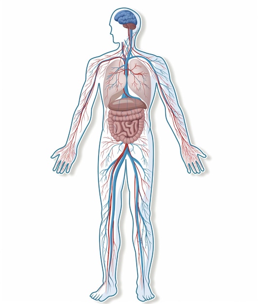 um diagrama do corpo humano com os principais órgãos generativos ai