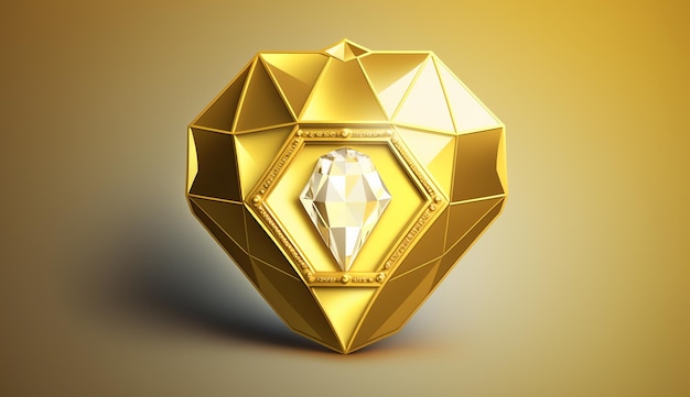 Um diamante de ouro com a palavra diamante
