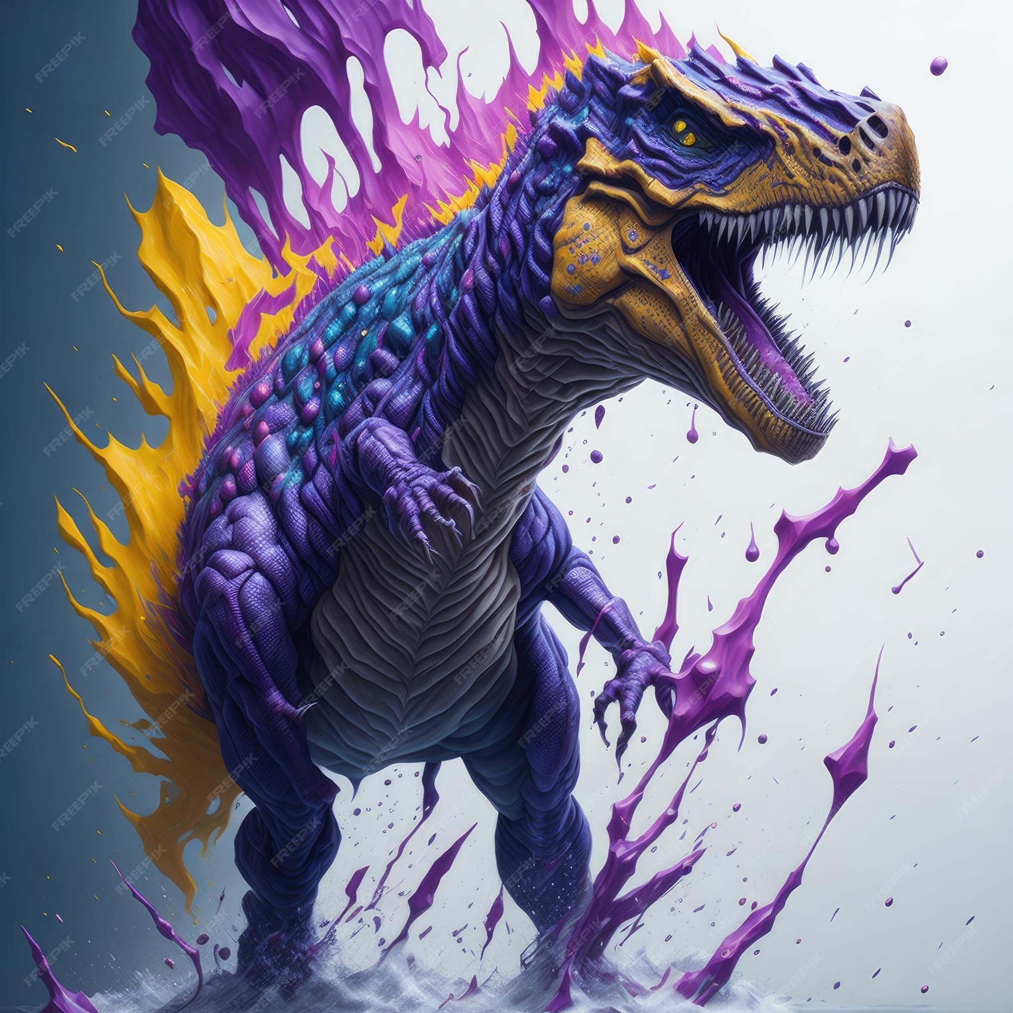 Dinossauro  Roxo, dinossauro, azul, vertebrado, cor png