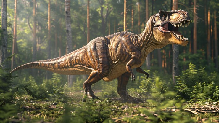 Foto um dinossauro com a boca aberta e a boca aberta