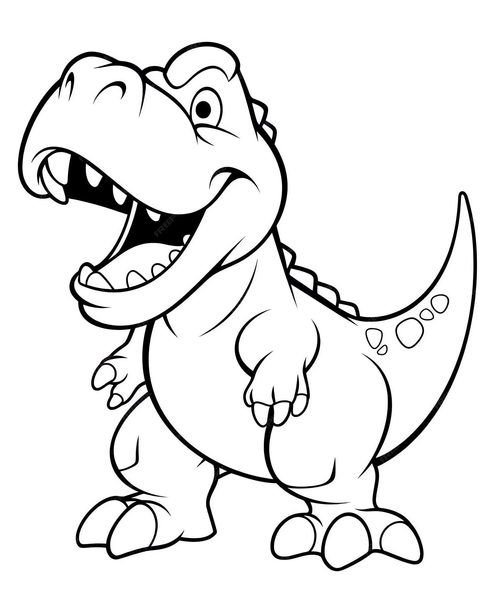 Pequeno Dinossauro De Desenho Animado Com A Boca Aberta Vetor PNG