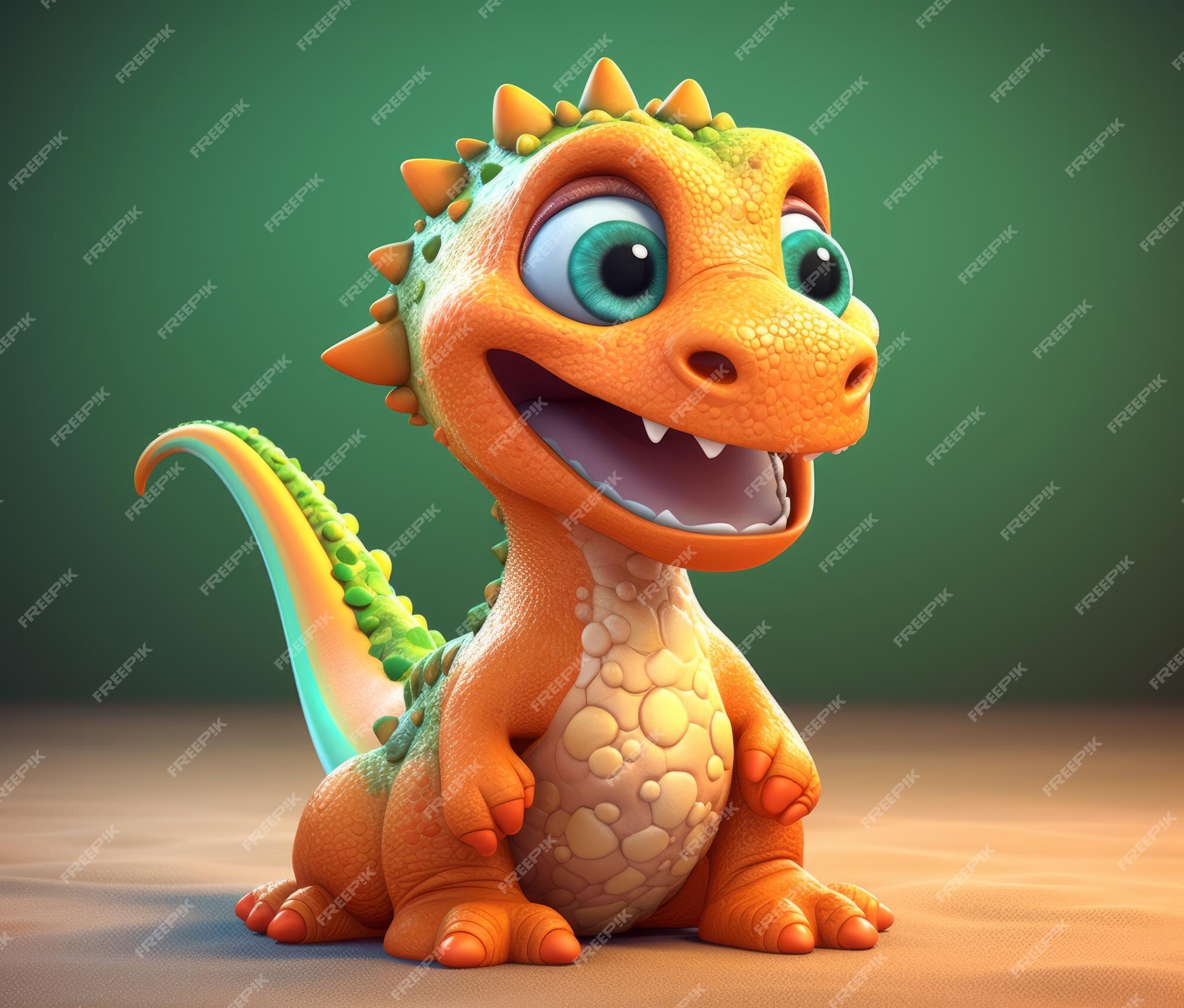 Baixe Adorável dinossauro de desenho animado com rosto sorridente PNG -  Creative Fabrica