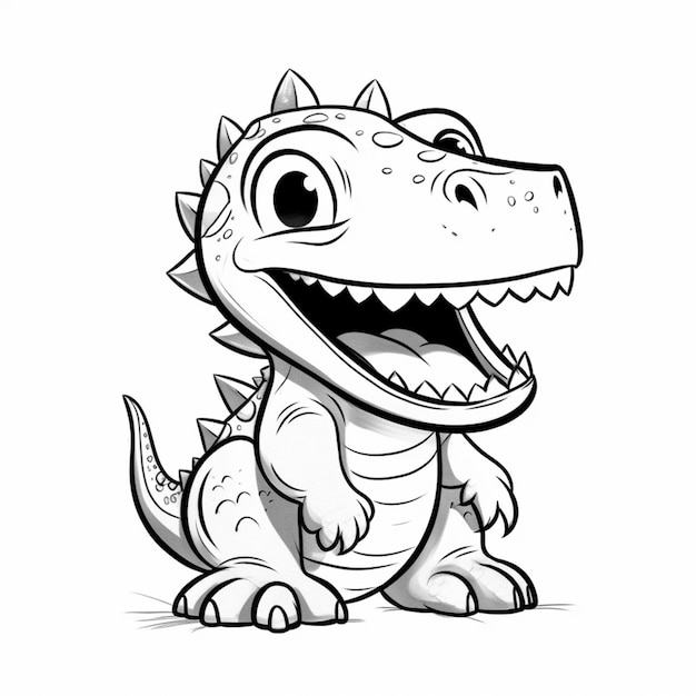 Desenho De Dinossauro Dos Desenhos Animados Com Dentes Páginas Para Colorir  Imprimir Página Ilustração Esboço Vetor PNG , Desenho De Carro, Desenho De  Desenho Animado, Desenho De Dinossauro Imagem PNG e Vetor