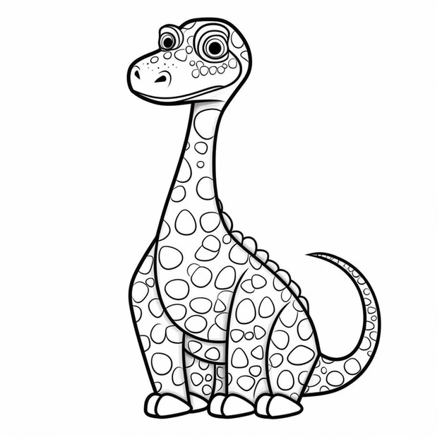 Um dinossauro de desenho animado com um olho grande e um olho grande.