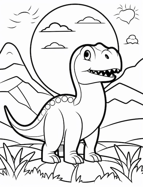 Foto um dinossauro de desenho animado com uma boca grande e uma boca grande generativa ai