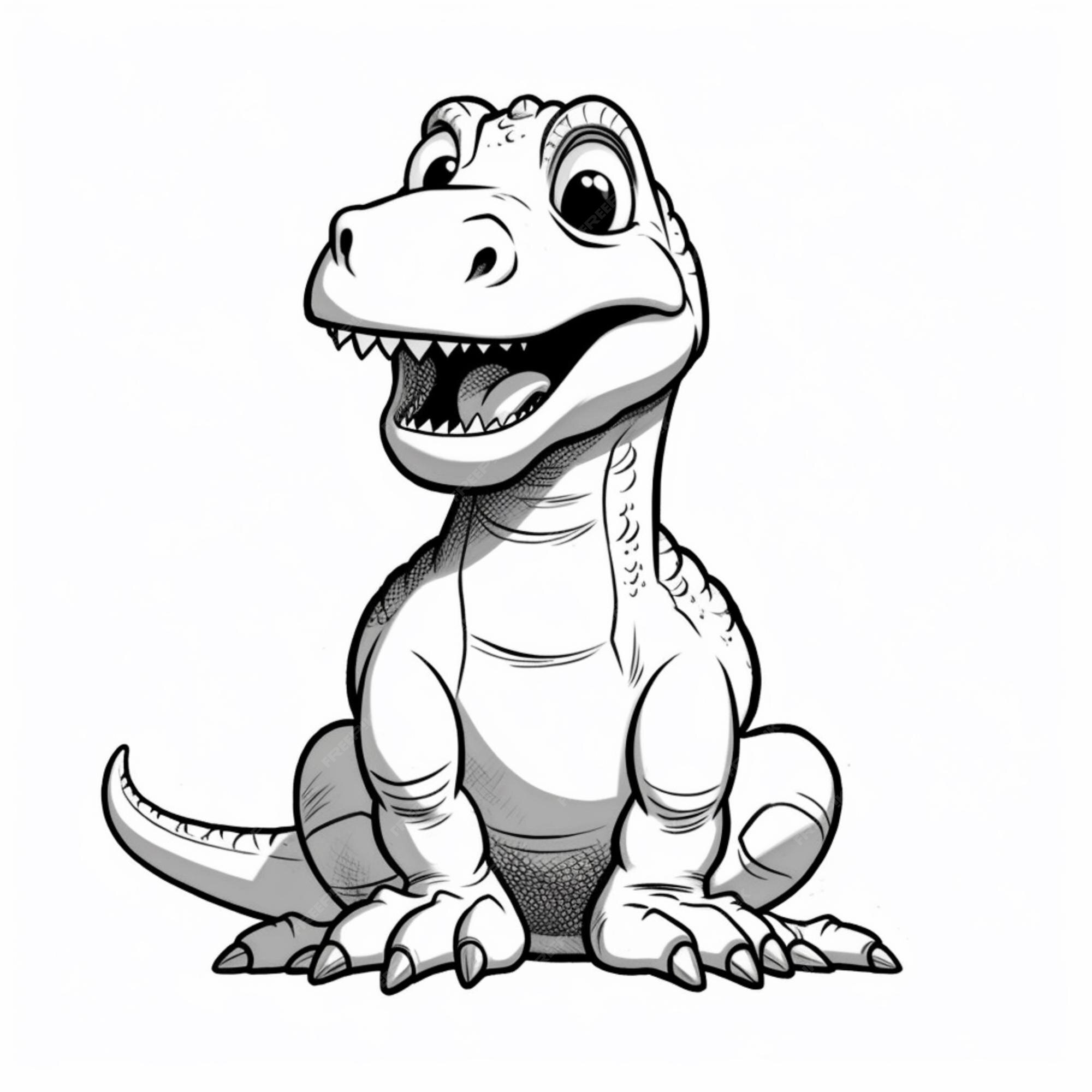 Desenho De Dinossauro Dos Desenhos Animados Com Dentes Páginas Para Colorir  Imprimir Página Ilustração Esboço Vetor PNG , Desenho De Carro, Desenho De  Desenho Animado, Desenho De Dinossauro Imagem PNG e Vetor