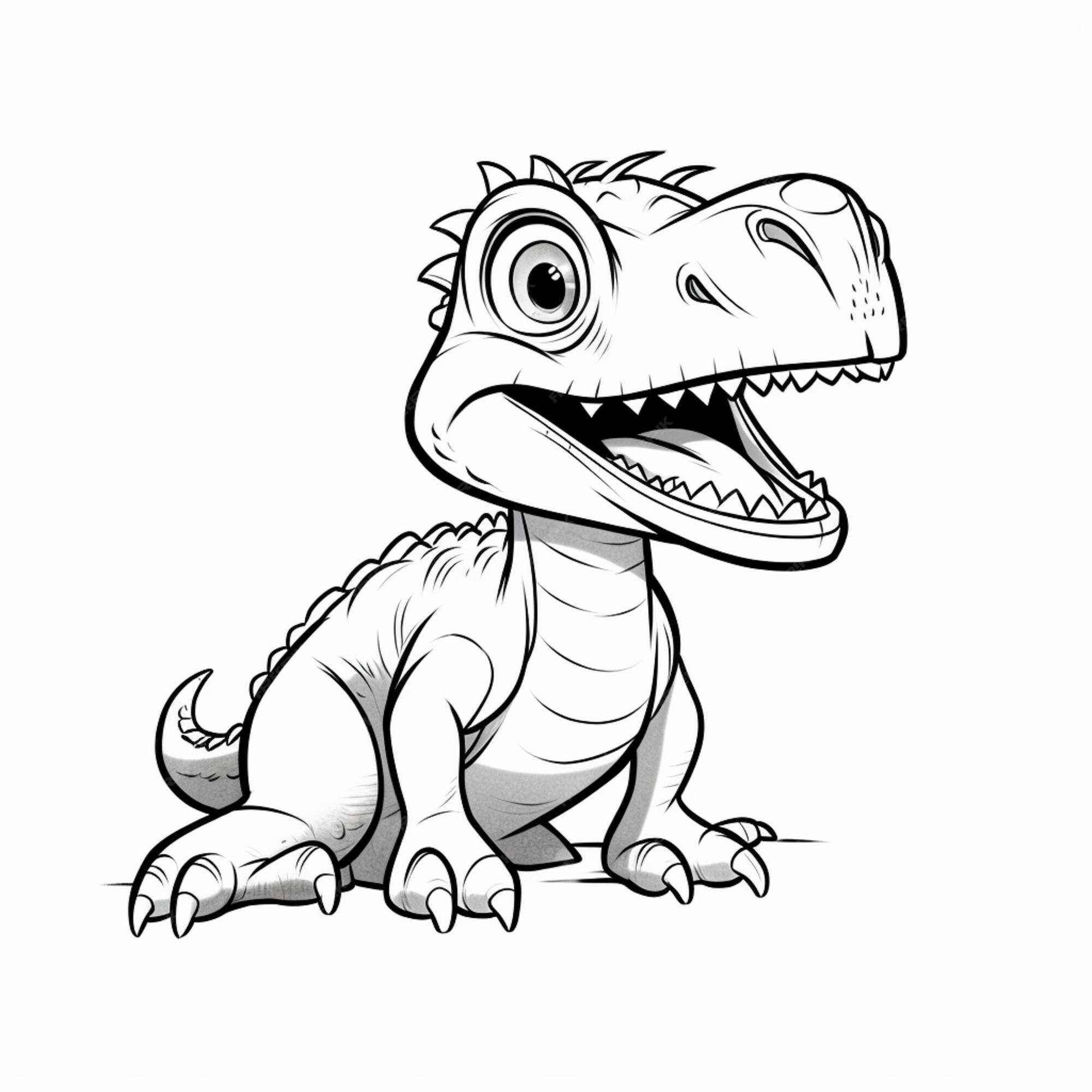 Desenho De Dinossauro Dos Desenhos Animados Com Dentes Páginas Para Colorir  Imprimir Página Ilustração Esboço Vetor PNG , Desenho De Carro, Desenho De  Desenho Animado, Desenho De Dinossauro Imagem PNG e Vetor