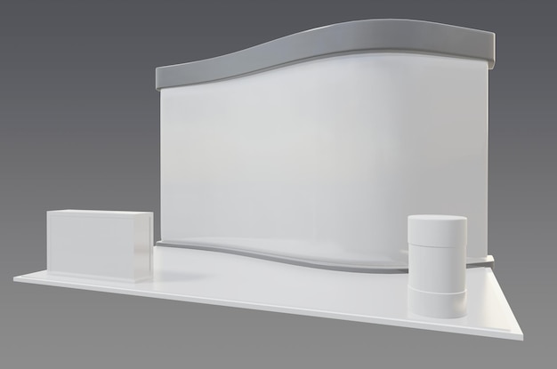Um display branco com uma parte superior cinza e um display board branco.