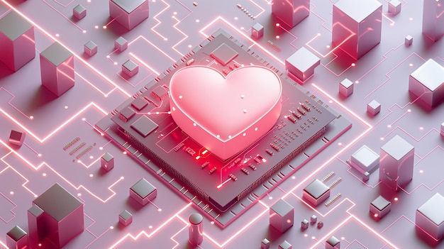 Foto um dispositivo em forma de coração com um coração nele