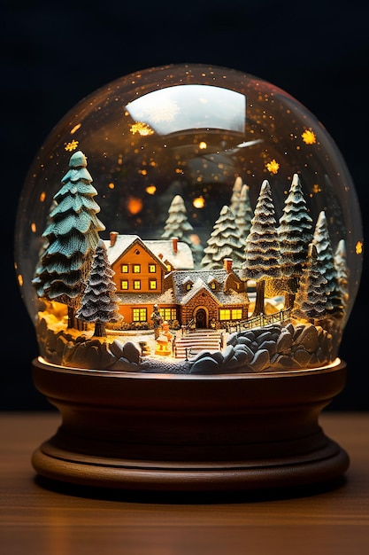 um divertido globo de neve com tema natalino