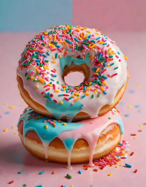 Um donut colorido e delicioso