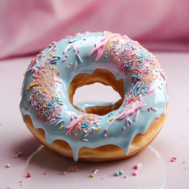 Foto um donut com salpicadas e salpicadas nele.