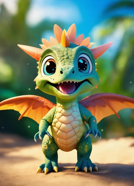 Um dragão com uma boca cheia de dentes.