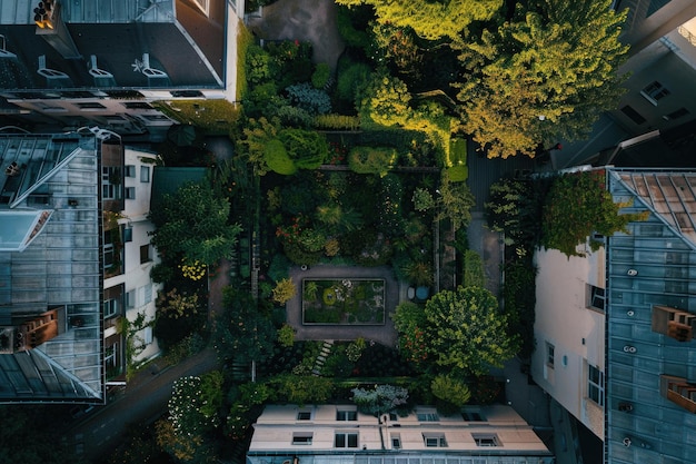 Um drone captura jardins secretos entre os telhados de Paris