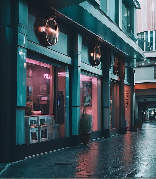 Foto um edifício com um sinal que diz neon sobre ele