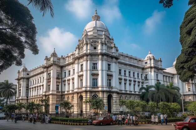 um edifício com uma cúpula no topo e uma palmeira no fundo