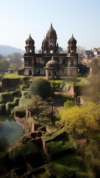 Foto um edifício com uma torre que tem um relógio nele