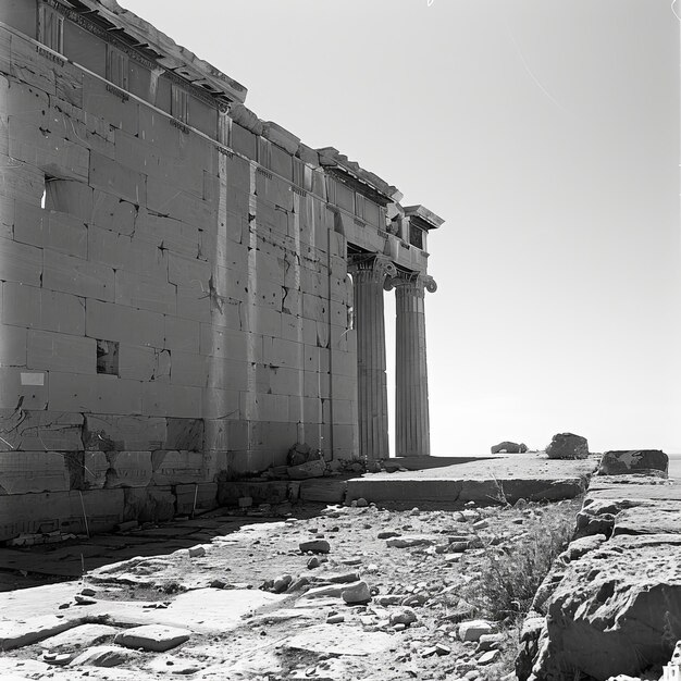 Foto um edifício de pedra com pilares