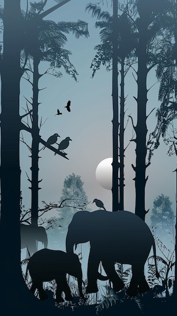 um elefante no céu com pássaros voando ao fundo